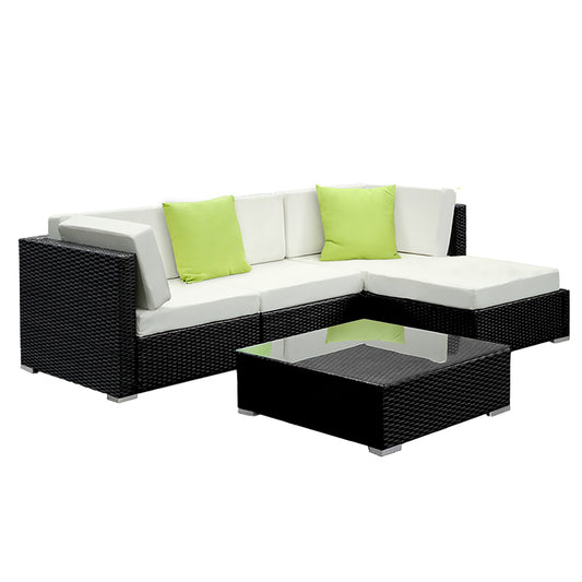 Gardeon 5PC Outdoor Furniture Sofa Set Wicker Garden Patio Pool Lounge