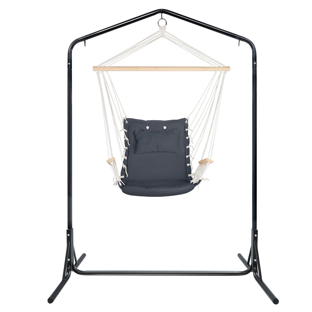 Gardeon Outdoor Hammock Chair with Stand Swing Hanging Hammock Garden Cream