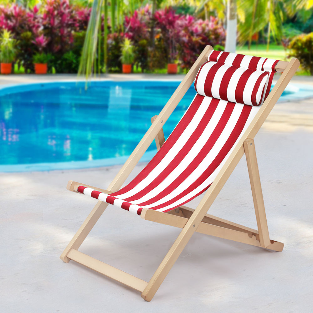 Gardeon Outdoor Furniture Sun Lounge Wooden Beach Chairs Deck Chair Folding Patio